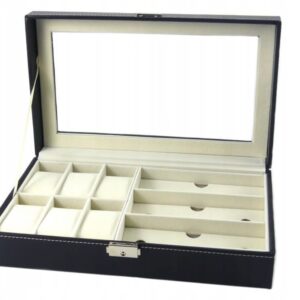 Pudełko szkatułka etui na zegarki i okulary przeciwsłoneczne