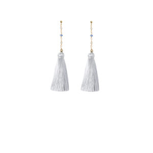 Kolczyki z chwostami calabria gold jasno-szary