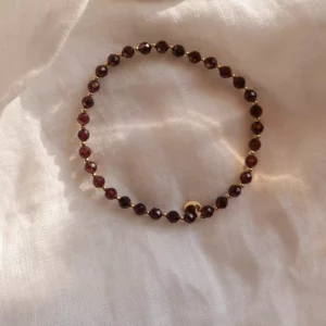 Bransoletka elastyczna granat różaniec