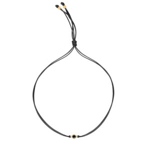 Bransoletka gold Luck Black cyrkonia na czarnej nitce