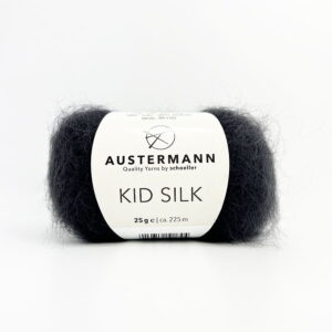 Włóczka moherowa z jedwabiem – Kid Silk 002 Schwarz
