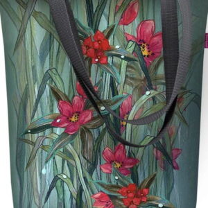 Płócienna wodoodporna torba w kwiaty