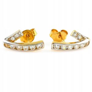 Złote Kolczyki Z Cyrkoniami Złoto 585