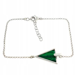 Bransoletka Srebrna 925 Celebrytka Malachit