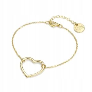Złota Bransoletka Celebrytka Serce Srebro 925