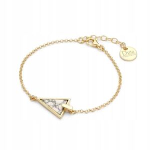 Złota Bransoletka Celebrytka Howlit Srebro 925