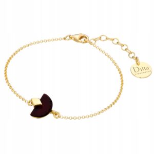 Złota Bransoletka Celebrytka Bursztyn Srebro 925