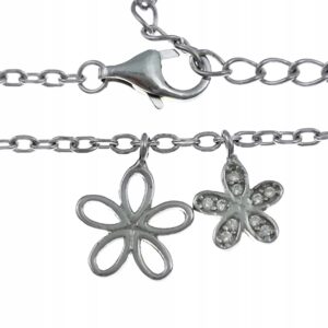 Bransoletka Na Nogę Stokrotki Srebro 925