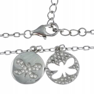 Bransoletka Na Nogę Dwa Motyle Srebro 925