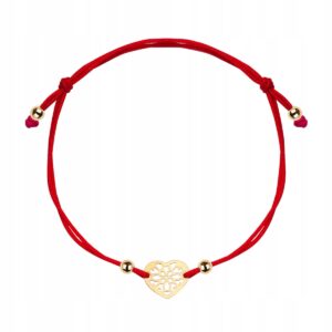 Złota Bransoletka Sznurek Celebrytka Serce Verona