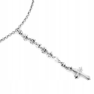 Naszyjnik Krawatka Krzyżyk Srebro 925