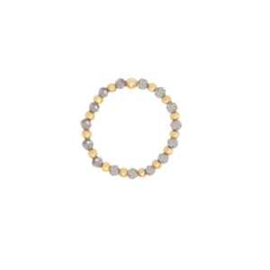 Pierścionek elastyczny gold mix labradoryt