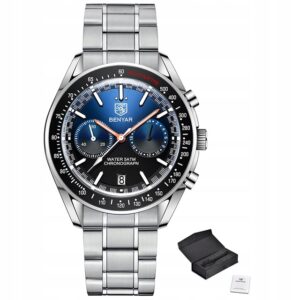 Zegarek Benyar BY5194 srebrny niebieski bransoleta