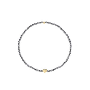 Bransoletka flexi Hematyt jasny z sercem