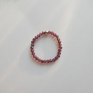 Pierścionek elastyczny gold only granat