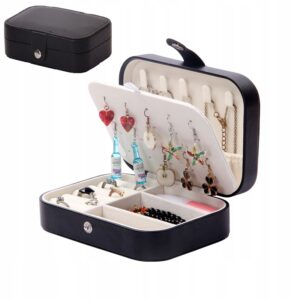 Kuferek szkatułka organizer pudełko na biżuterię czarny